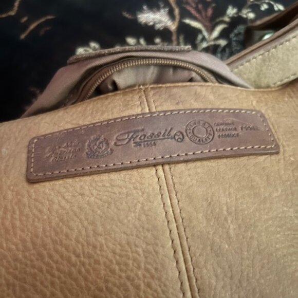 Fossil Vintage75082 British Tan Leather front flap shoulder bag - Picture 14 of 14